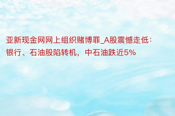 亚新现金网网上组织赌博罪_A股震憾走低：银行、石油股陷转机，中石油跌近5%
