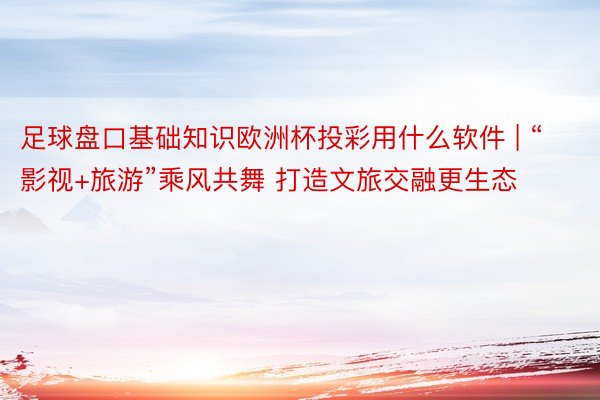 足球盘口基础知识欧洲杯投彩用什么软件 | “影视+旅游”乘风共舞 打造文旅交融更生态